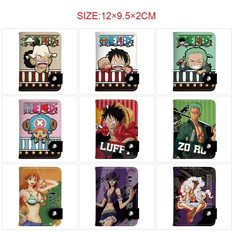 One Piece Inspired Vertical Snap Wallet – Compact Card Holder with Coin Pocket & ID Window, Lightweight Mini Purse for Students, Teens & Anime Fans